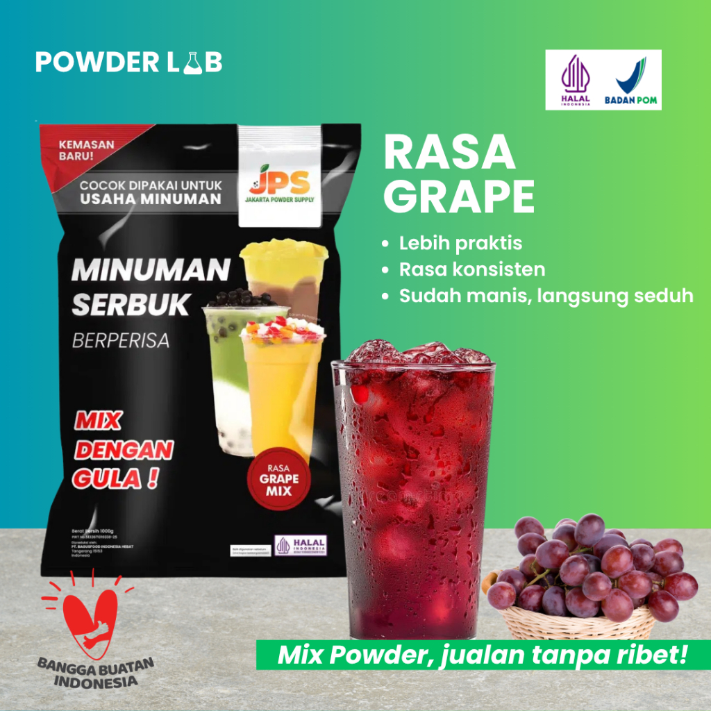 

Bubuk Minuman JPS Mix Rasa Grape 1 KG - Powder Drink Premium Mix