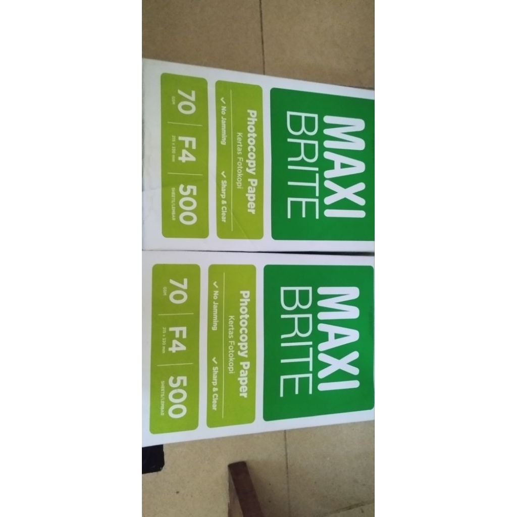 

Kertas HVS Maxi Brite F4 70 gsm 1 rum (500 lembar) ada cash back