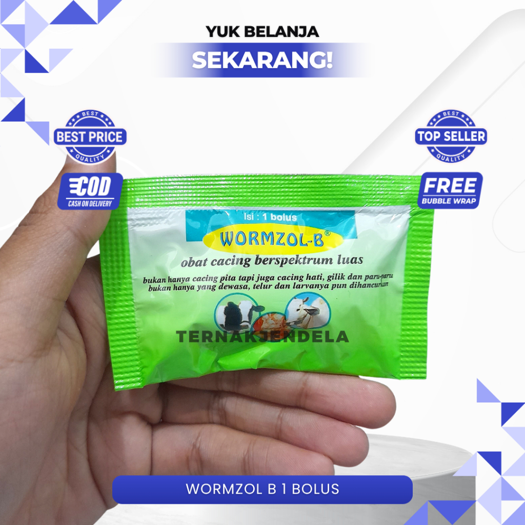 ECER WORMZOL-B 1 BOLUS BY MEDION - Membasmi Berbagai Cacingan Pada Hewan Ternak.