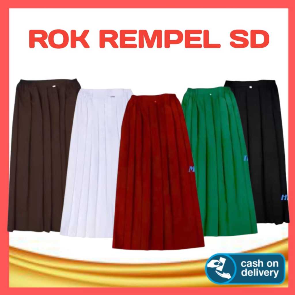 Rok Rempel SD merah Putih Panjang