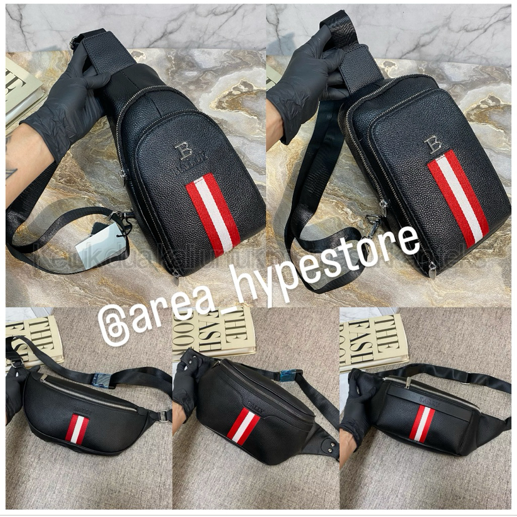 Waistbag Bumbag B kulit import / tas pria kulit