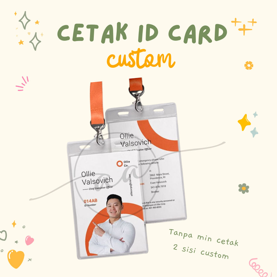 

Cetak ID CARD / PVC CARD custom / NAME TAG / NAME TAG KARYAWAN/ MEMBER CARD DLL CUSTOM