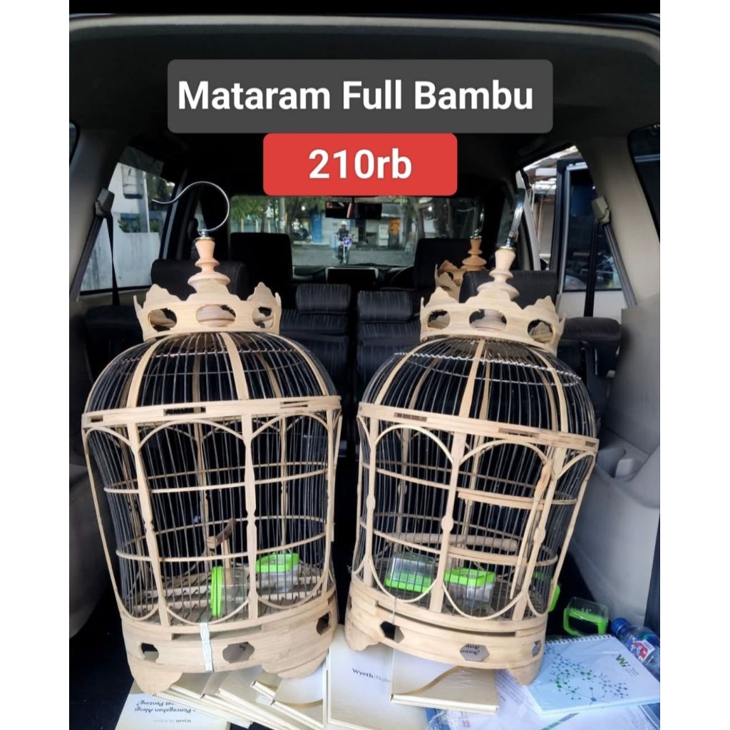 SANGKAR PERKUTUT MATARAM FULL BAMBU