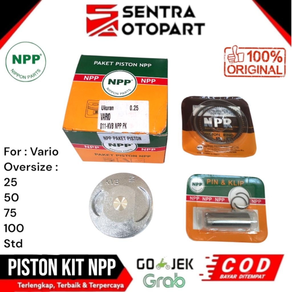 Piston seher kit Vario 110 karbu karburator oversize 25 50 75 100 std original npp