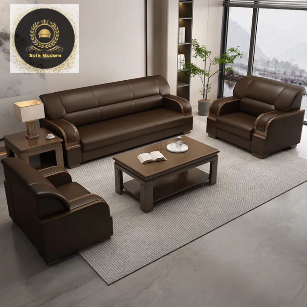 Sofa Set Kulit 321 Minimalis Ruang Tamu Super Mewah
