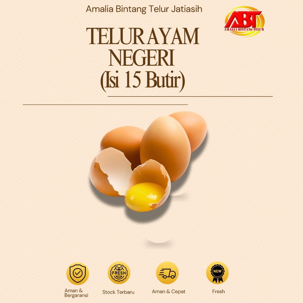 

ABT JATIASIH - Telur Ayam Negeri isi 15 kemasan mika Lezat & Bergizi (FRESH-CEPAT-BERKUALITAS)