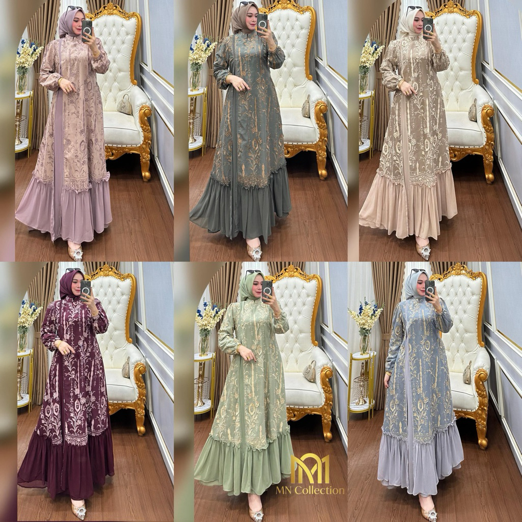 COD NANA DRESS BY MN COLLECTION GAMIS TERBARU GAMIS WANITA GAMIS PREMIUM GAMIS PESTA MN COLLECTION D