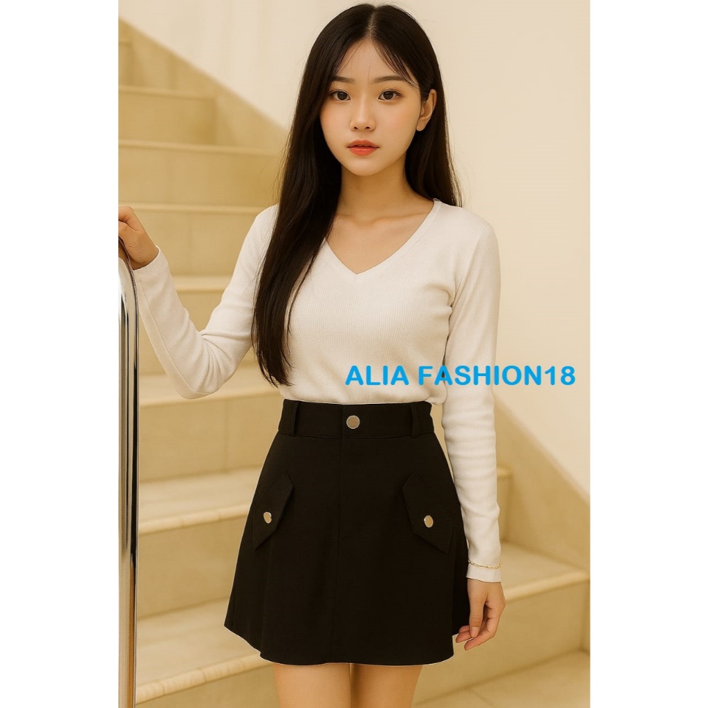 ROK PENDEK HIGHWAIST WANITA/ROK PENDEK KEKINIAN/MINI SKRIT SOFT JEANS