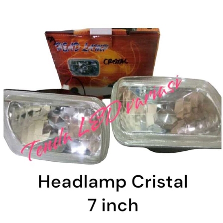 HEADLAMP KOTAK 7 INCH KRISTAL /lampu head lamp kotak kijang panther carry soket lampu H4
