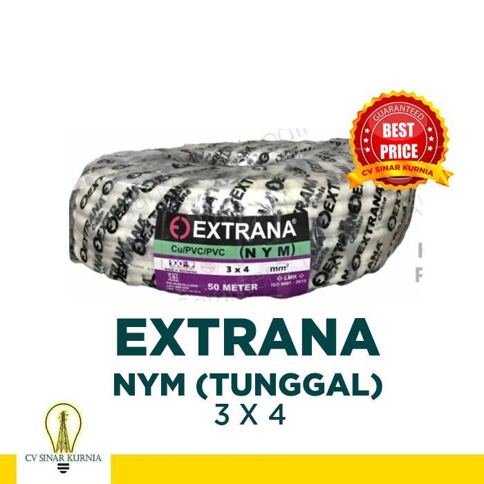 Kabel Listrik NYM 3x4mm 50M EXTRANA | EXTRANA Kabel NYM | SNI MURAH