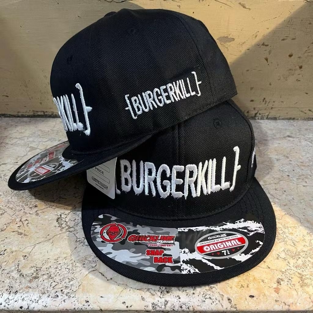 Topi hiphop snapback music band metal rock bordir burgerkill