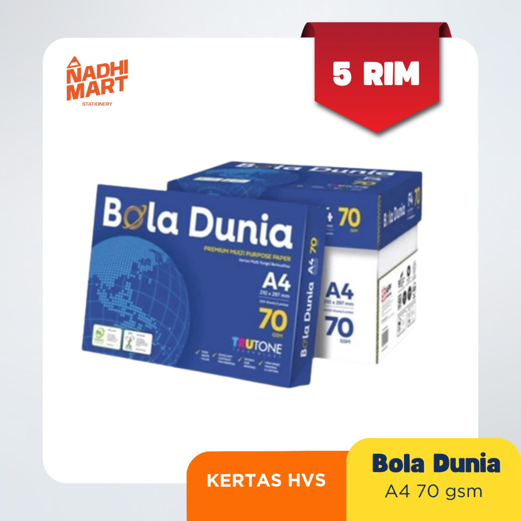 

1 DUS BOLA DUNIA KERTAS HVS A4 70