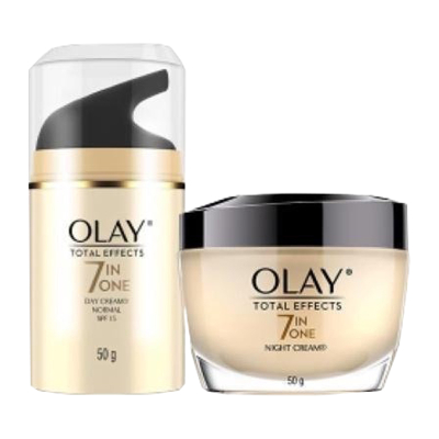 Paket Olay Total Effects 7 in 1 Krim Pagi Pelembap Wajah SPF 15 + Krim Malam