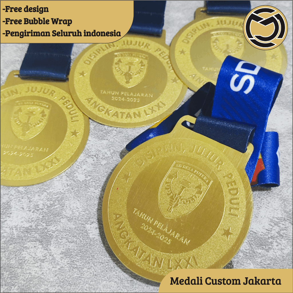 Medali Kuningan, Medali Kelulusan, Medali Wisuda, Medali Perpisahan, Medali Graduation, Medali SD