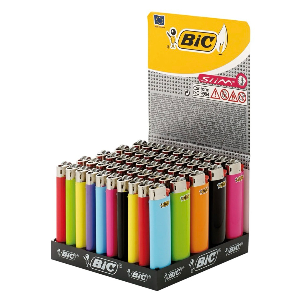 Korek Api BIC Gas Lighter J3 Slim 1 Box - 50pcs