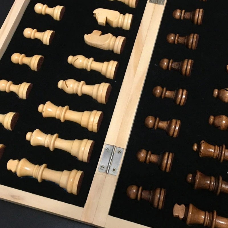 Papan Catur Kayu Catur Kayu Internasional Papan Catur Lipat Chess Board Magnetic 39*39cm Catur Lipat