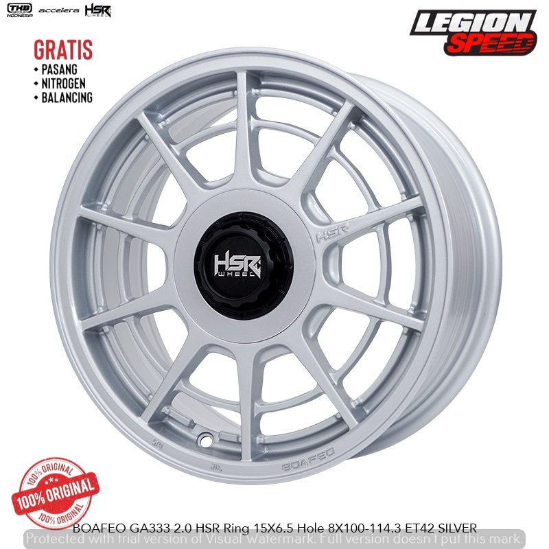 Velg model Spider R15 HSR BOAFEO Pcd 8x100-114 lebar 6,5 rata buat Xenia Avanza Veloz Livina dll
