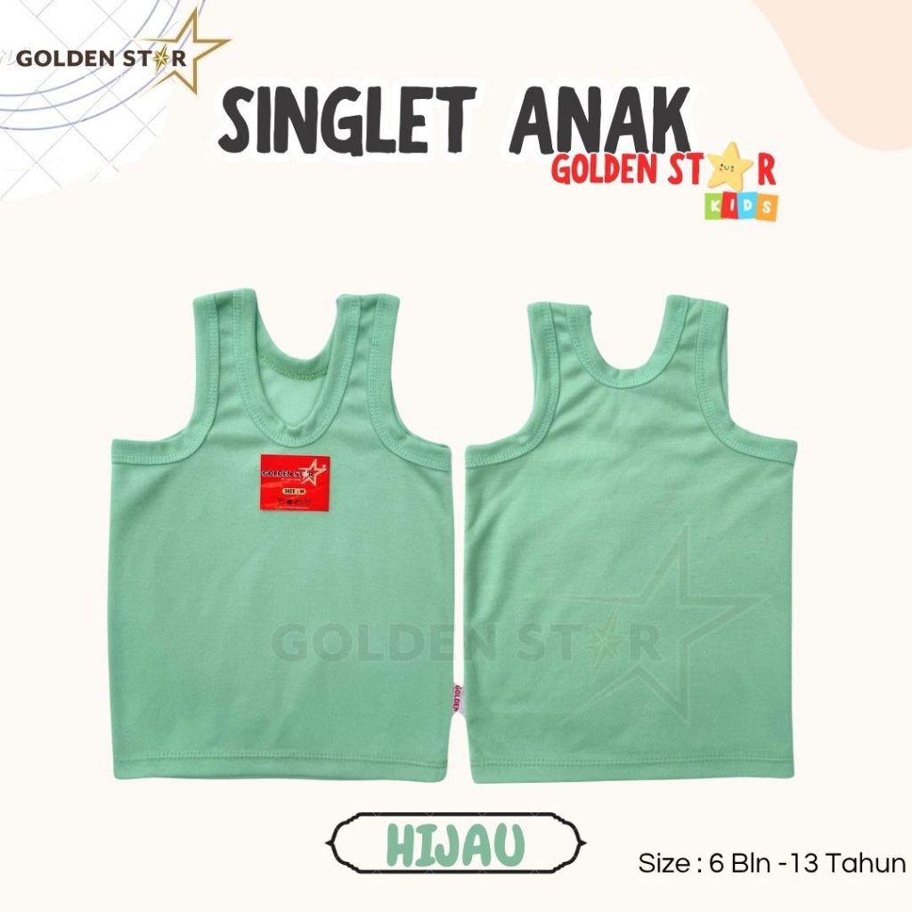 6 Pcs Singlet Anak Laki-Laki dan Perempuan Tangtop Anak Sampai Remaja Putih Kaos Dalem Anak - Single
