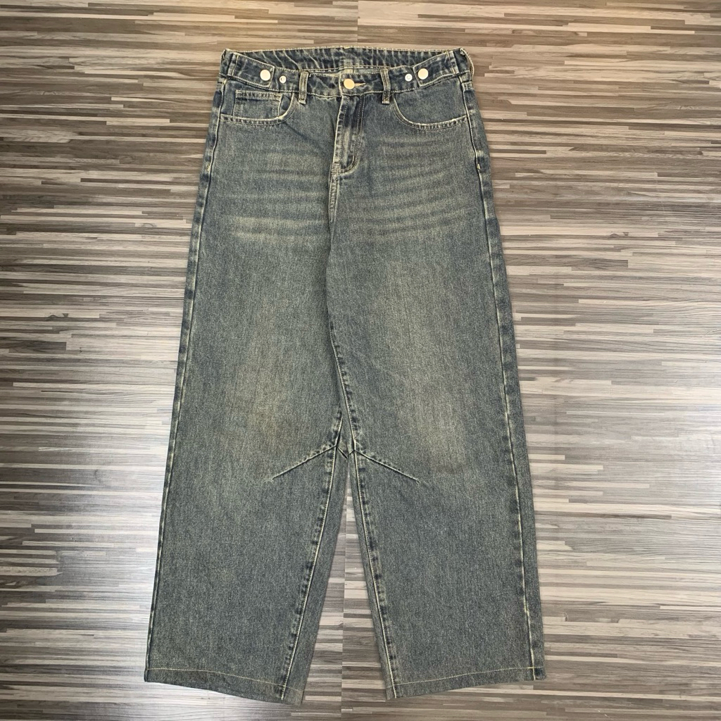 celana panjang denim pants baggy jeans washed second