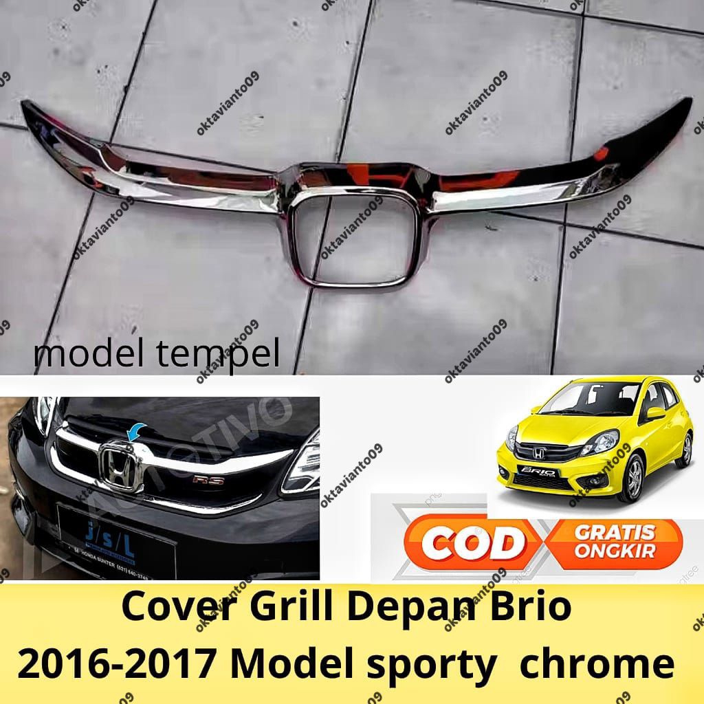 Cover grill Depan Brio 2016 2017 Sporty Chrome