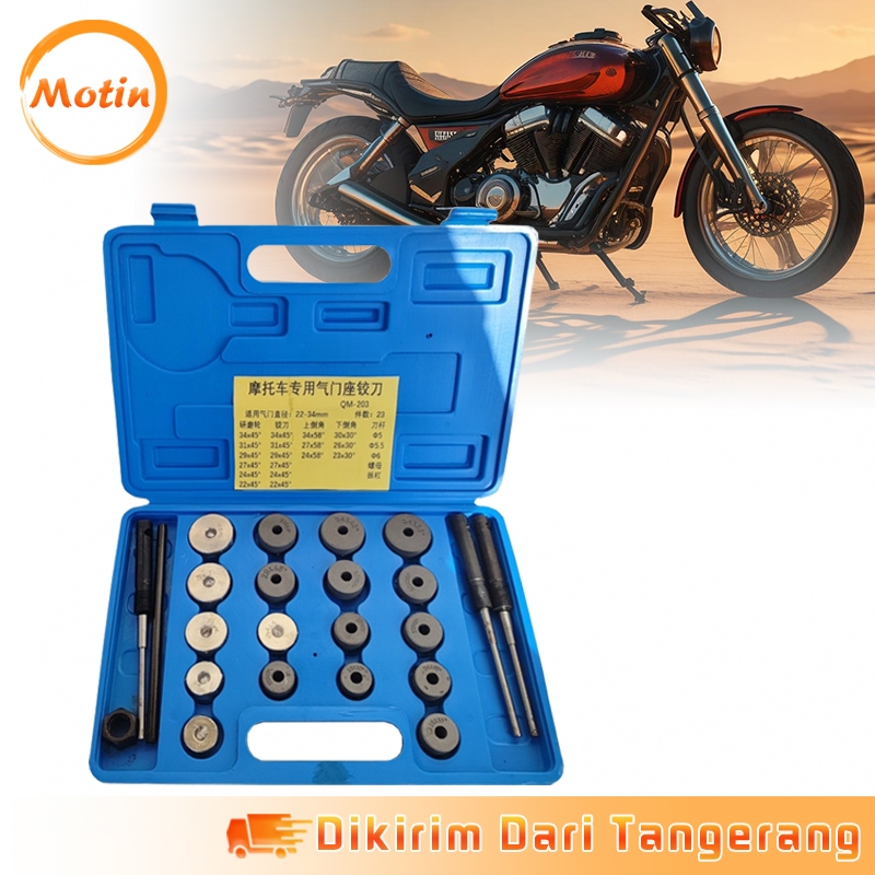 23pcs/set Setting Klep Motor Valve Seat Cutter Alat Seat Cutter Seting Klep