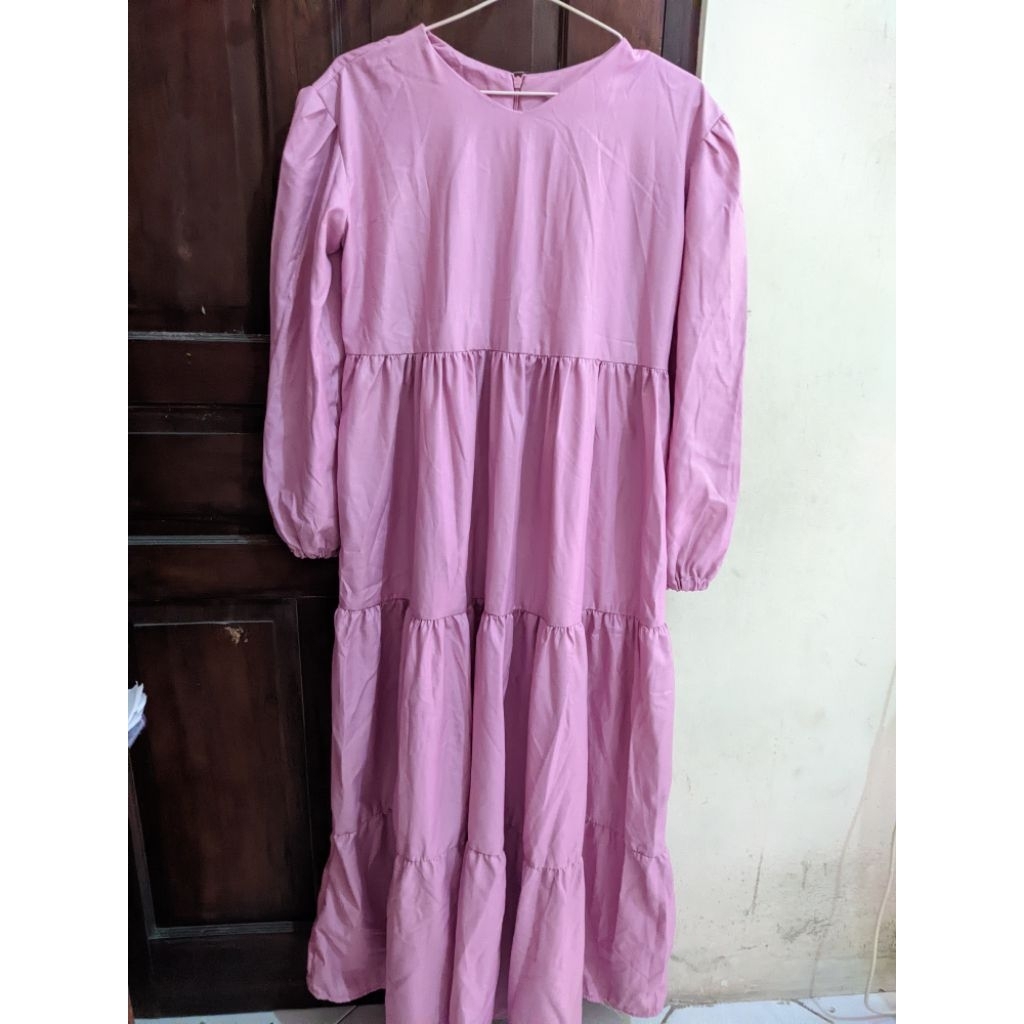 [NEW] Gamis Pink Jumbo Jahit Sendiri