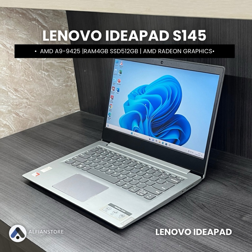 LAPTOP LENOVO IDEAPAD S145 AMD A9-9425 RAM4GB SSD512GB AMD RADEON