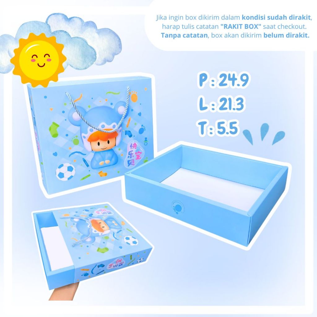 

Hampers Gift Box Baju Bayi Karakter Cute