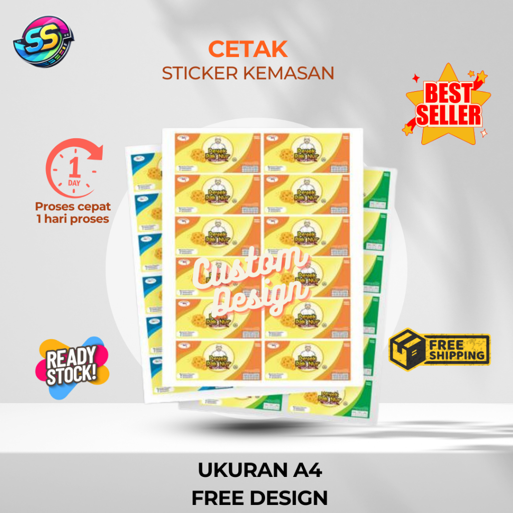 

CETAK STICKER A4 MAKANAN / STICKER CUSTOM / STICKER LABEL