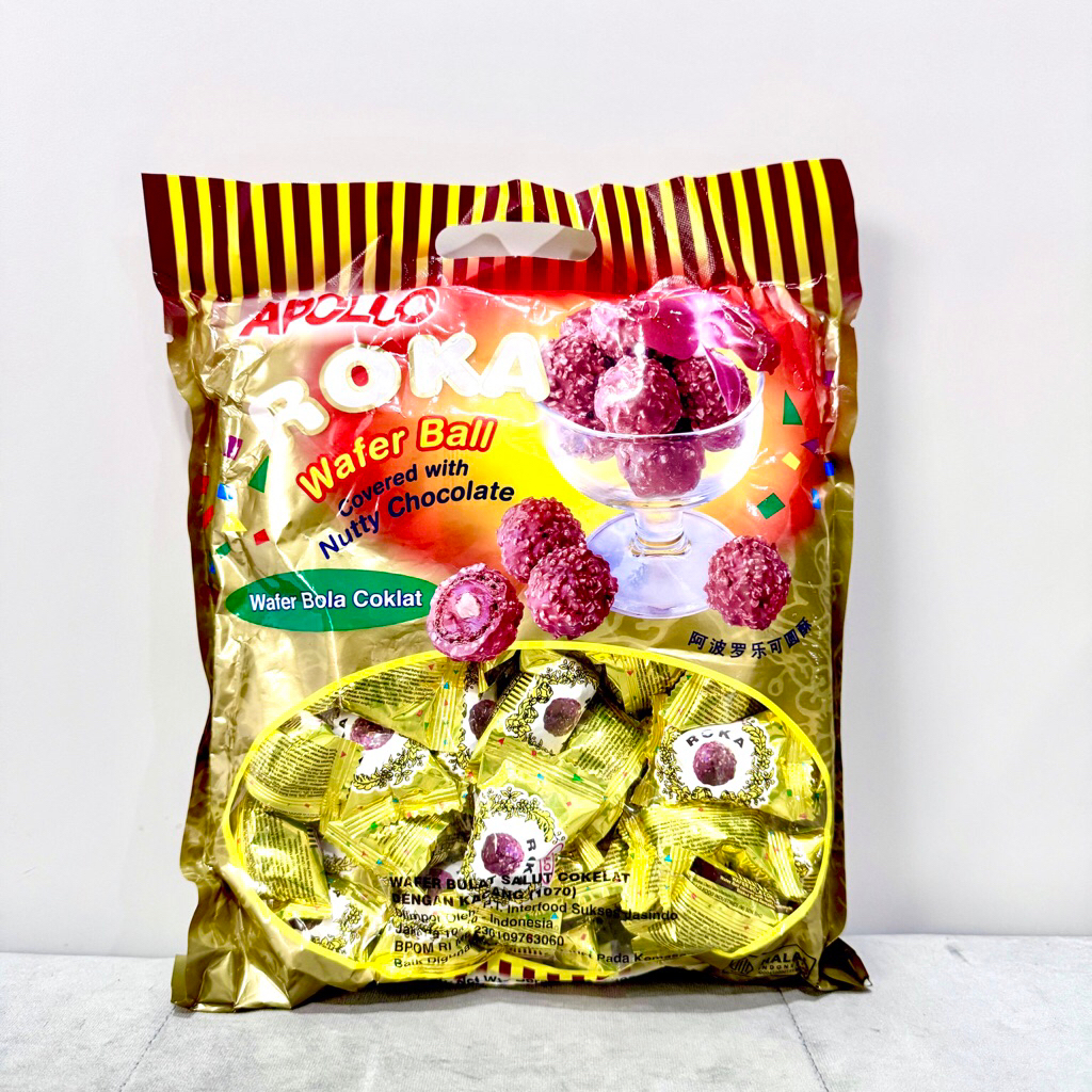 

Apollo Roka Wafer Coklat Peanut Chocolate Ball 50pcs