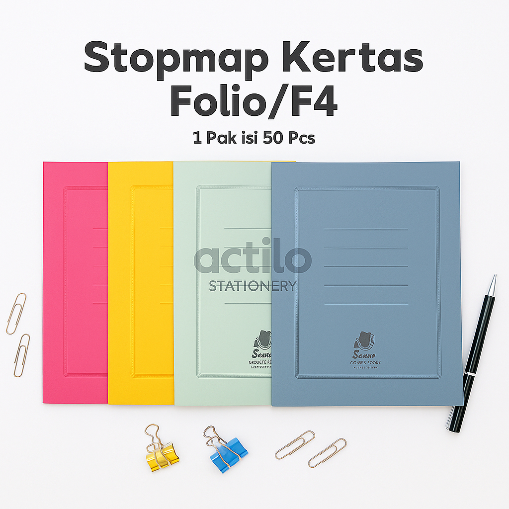 

(1 Pack/50 Pcs) Stopmap Kertas / Stop Map Kertas Folio F4 Merk Semar