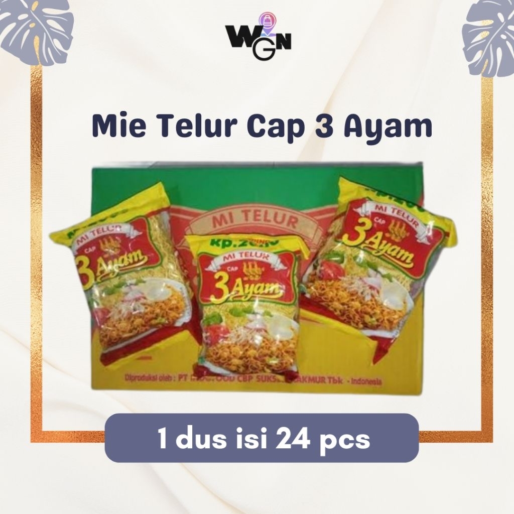 

Mie Telur Cap 3 Ayam (1 Dus)
