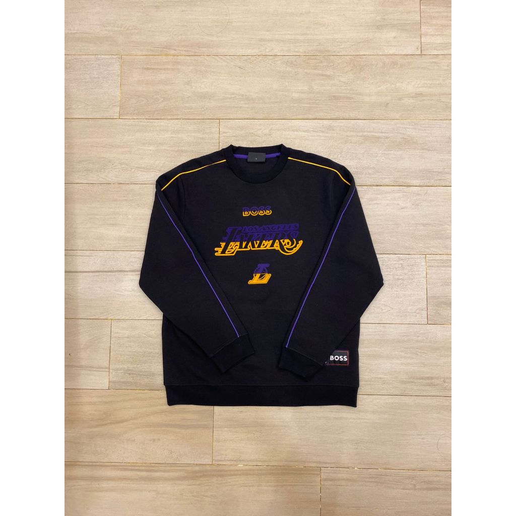 Men's Los Angeles Lakers NBA x Hugo Boss Sweat Suit Sweater HItam XL Second