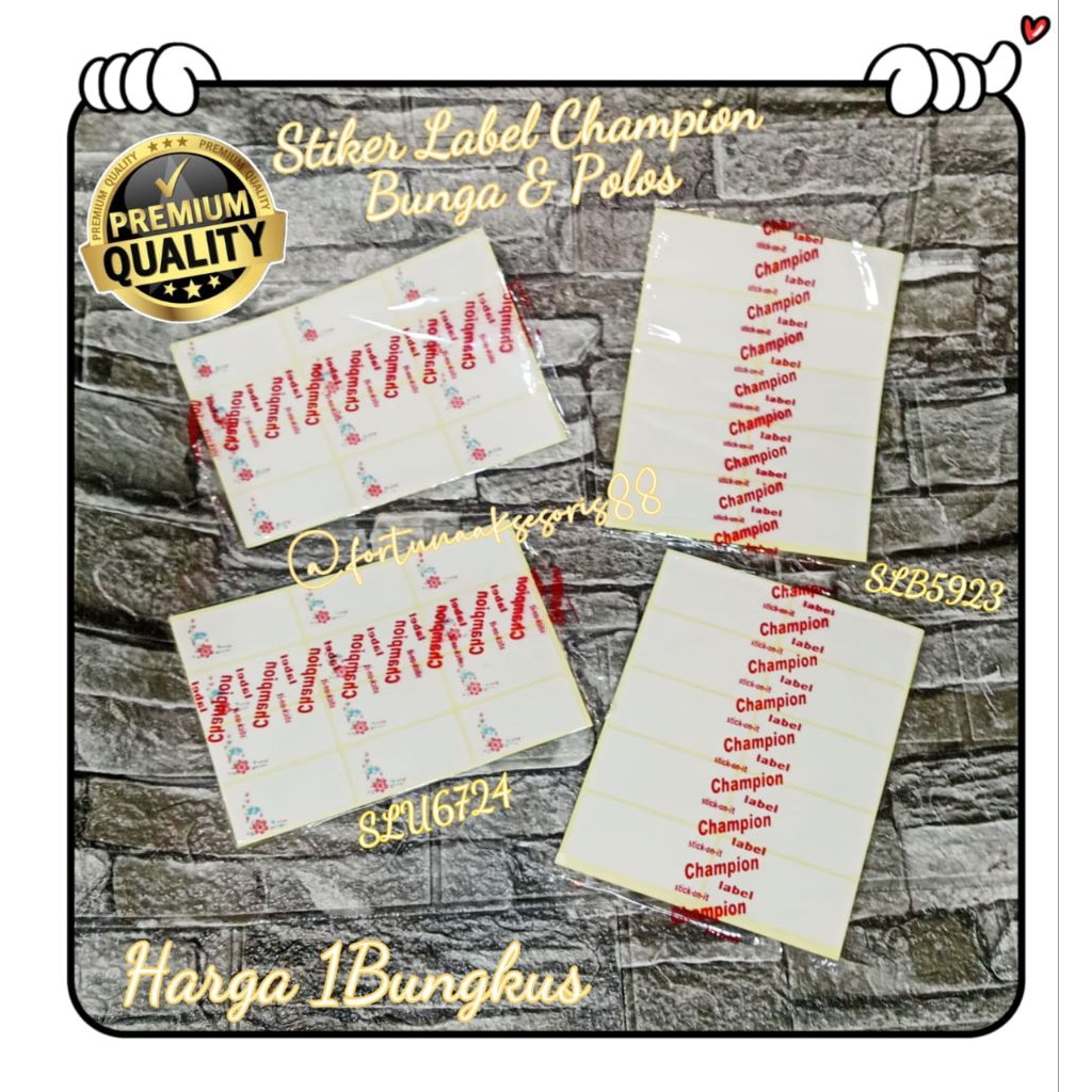 

(1BGKS) STIKER LABEL CHAMPION BUNGA / STICKER NAMA UNDANGAN / SETIKER POLOS / INVITATION NAME STICKER / SLU6724