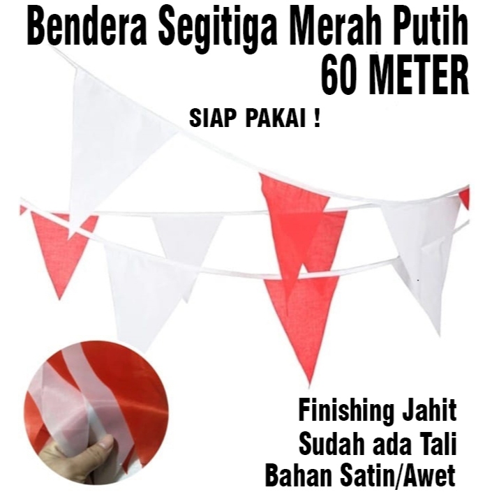 Banner Bendera Merah Putih Segitiga / Bendera HUT RI / 17 Agustus / Bendera Segitiga Hias Dirgahayu 