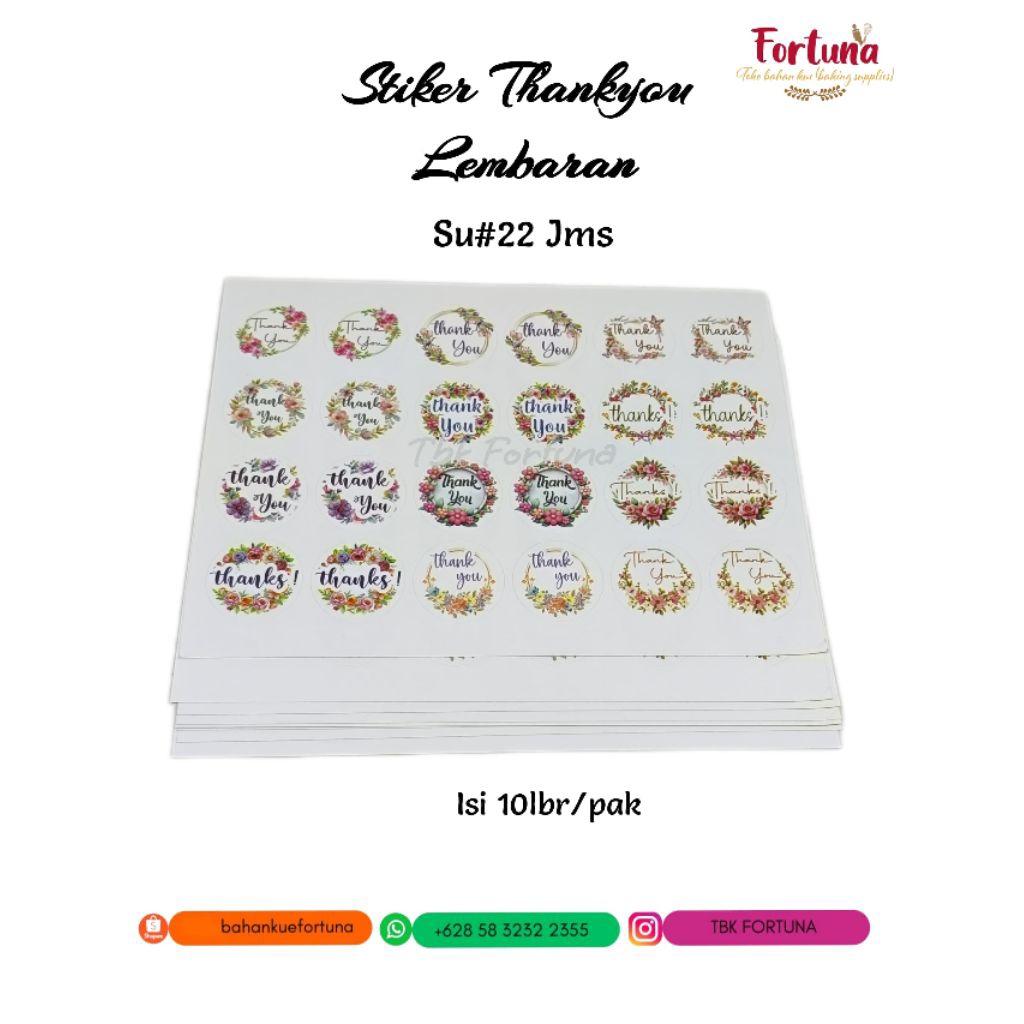 

Stiker Thankyou Lembaran SU#22 JMS isi 10 lembar