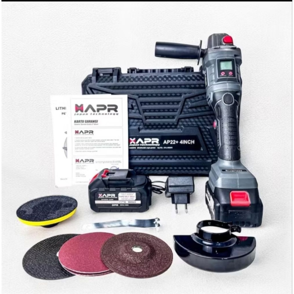 APR AP22+ GERINDA CORDLESS BRUSHLESS 2 BATERAI