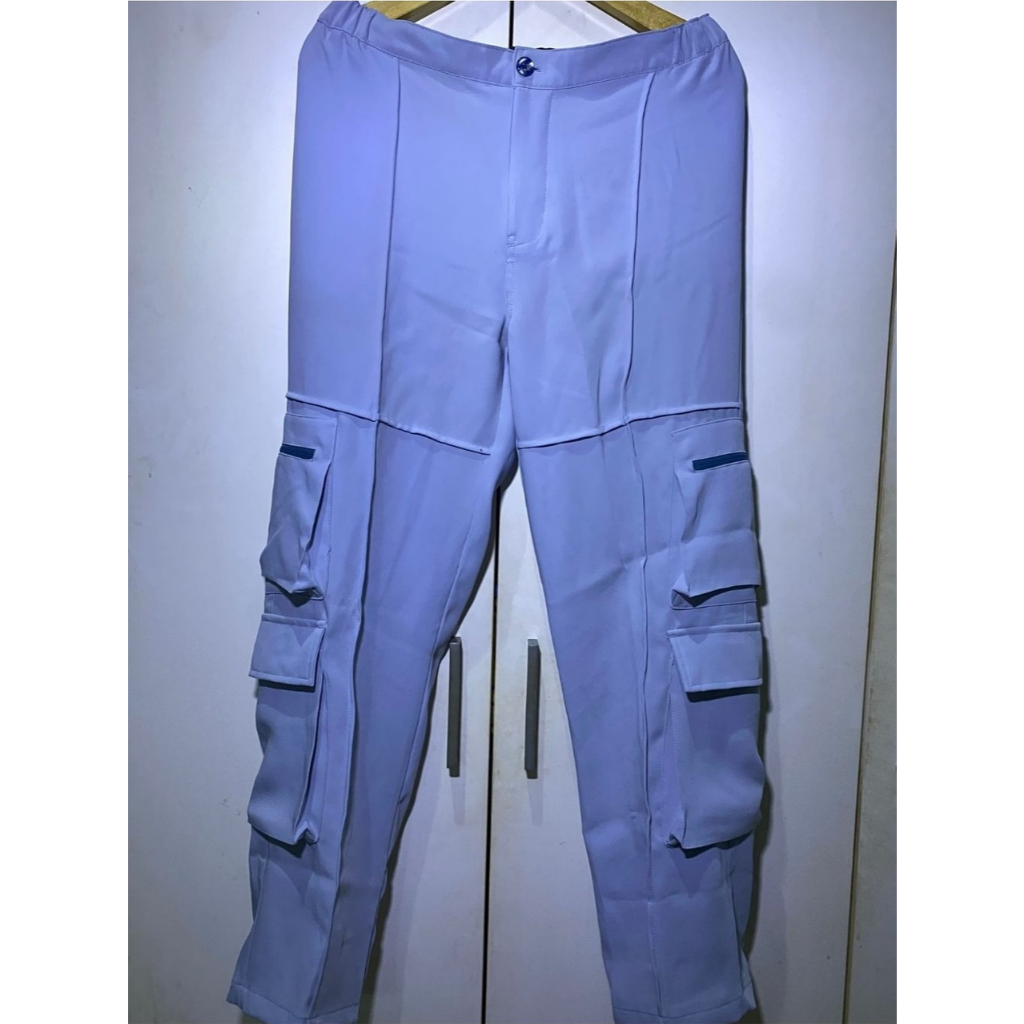 ERIGO X Wide Cargo Pants Sky Blue - Celana Panjang Kargo Lebar Biru Langit