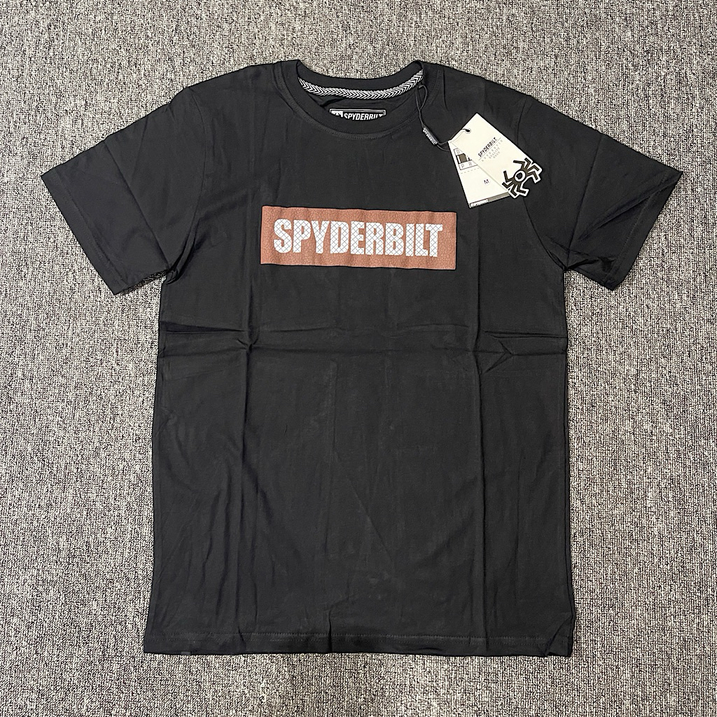 ( NEW ARRIVAL ) AMD 241 KAOS SPYDERBILT PRIA LENGAN PENDEK HITAM SLIM FIT