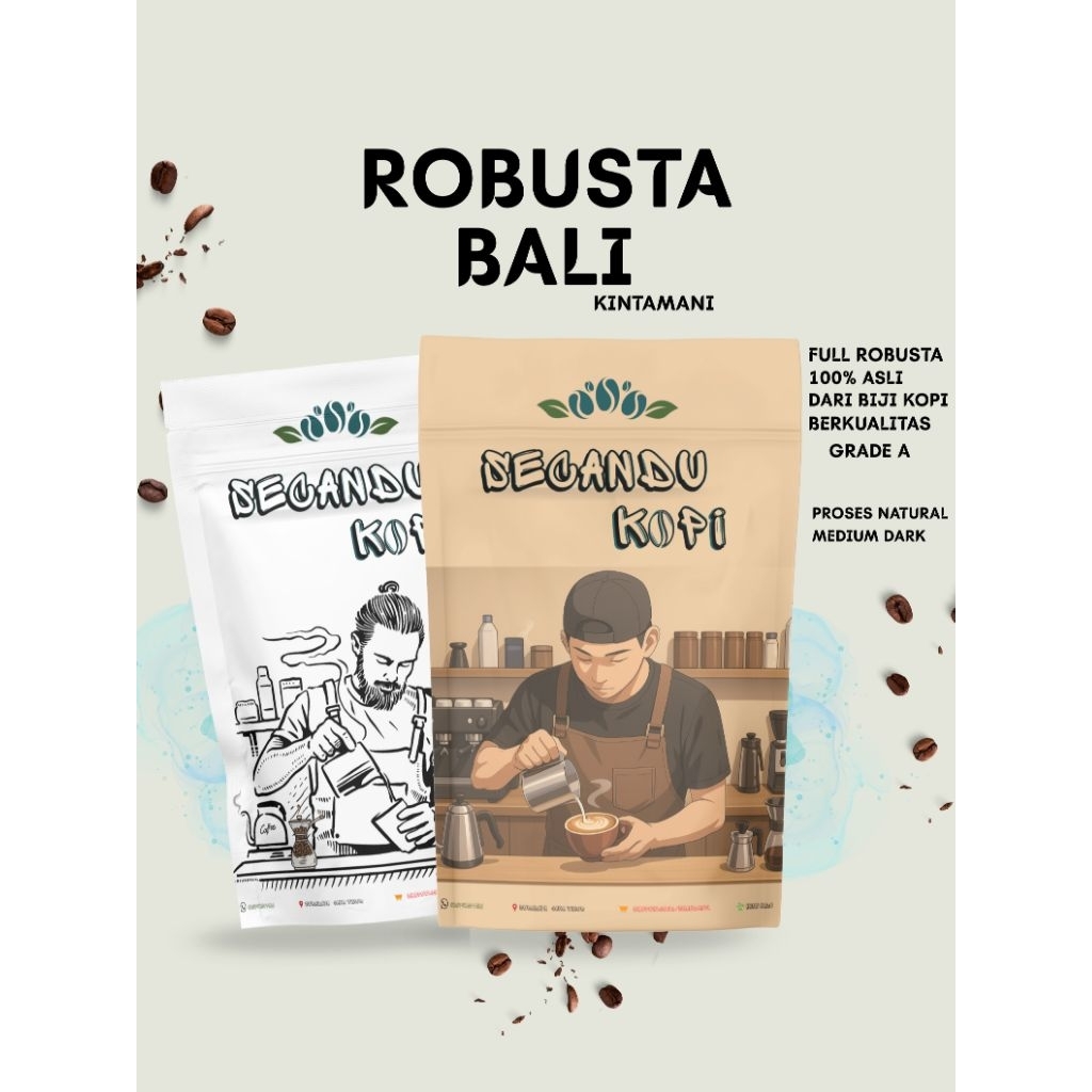 

ROBUSTA BALI KINTAMANI GRADE A BIJI, BUBUK KOPI Proses Full wash Medium Dark