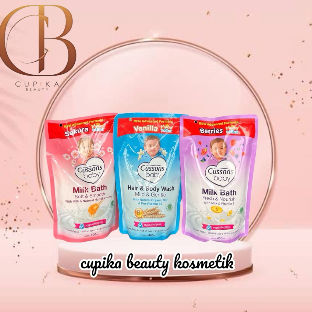 ui.pz} [refill] CUSSONS BABY milk bath & hair body wash 375 ml - with natural organic oat