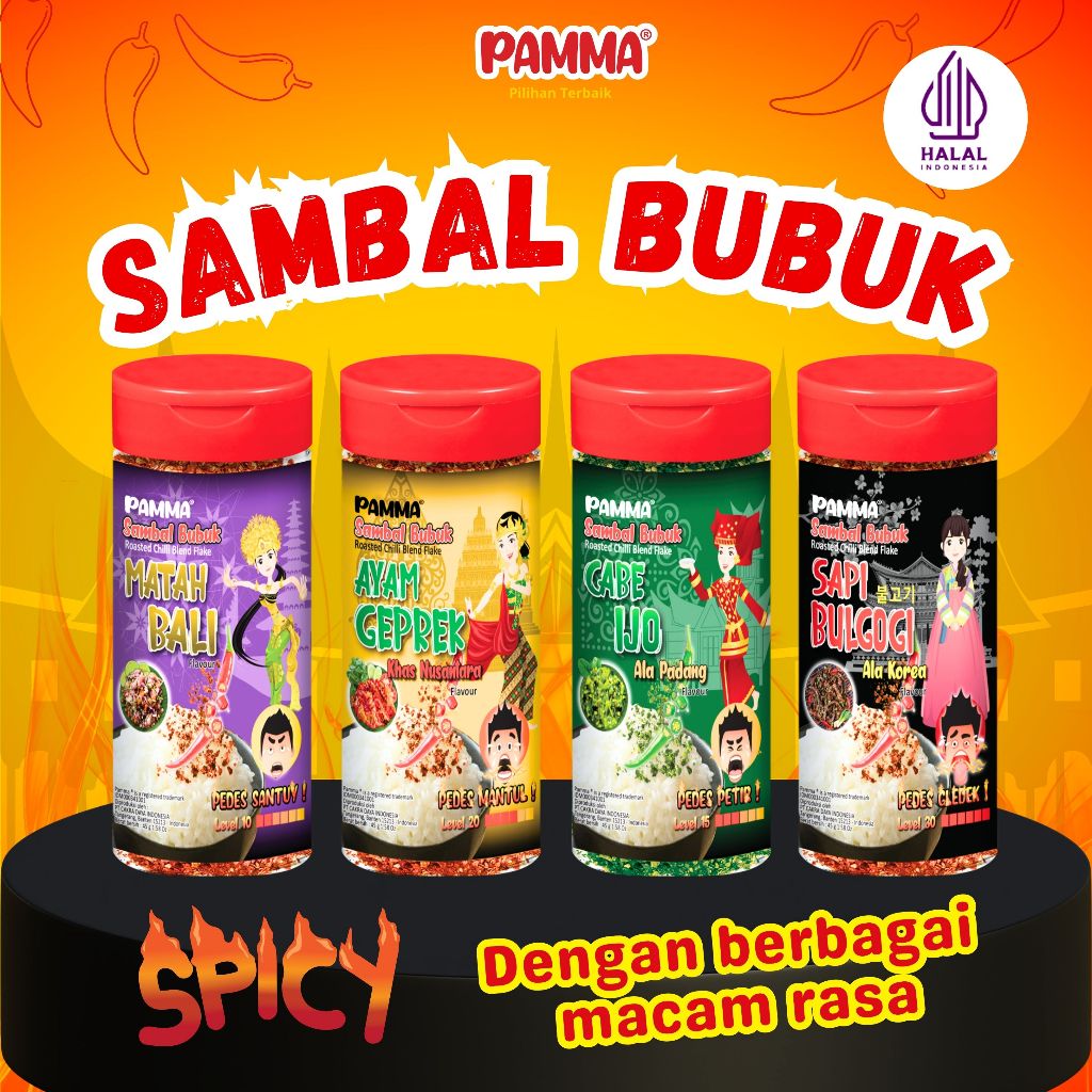 

Pamma Sambal Bubuk Mantul - 45G bottle