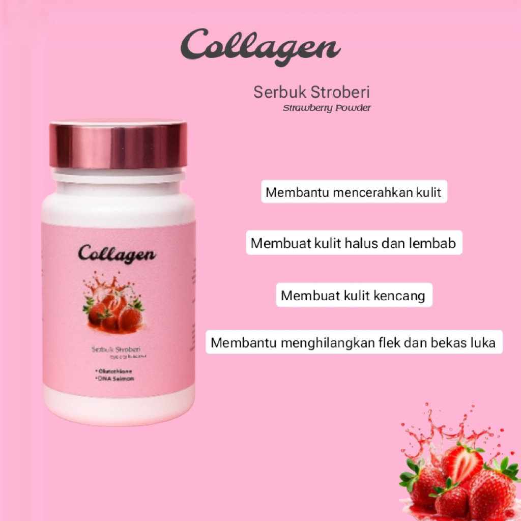 COLLAGEN serbuk stroberi (Pemutih kulit)