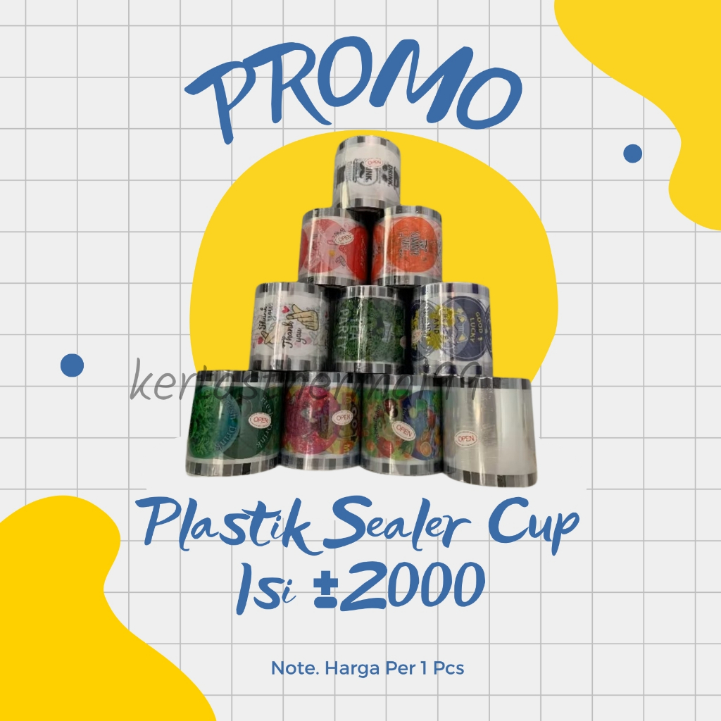 Cup Sealer / SealCup / Plastik Seal Cup / Plastic Cup Sealer / Plastik Penutup Gelas Plastik (±) 200