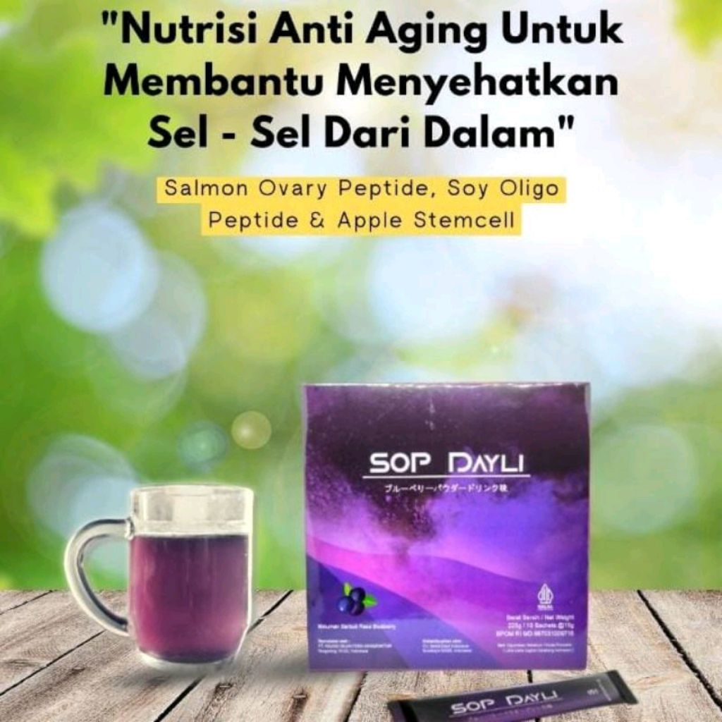 

(PROMO) 0SOP DAYLI Rasa Blueberry Isi 15 sachet @ 15 gram Termurah Original