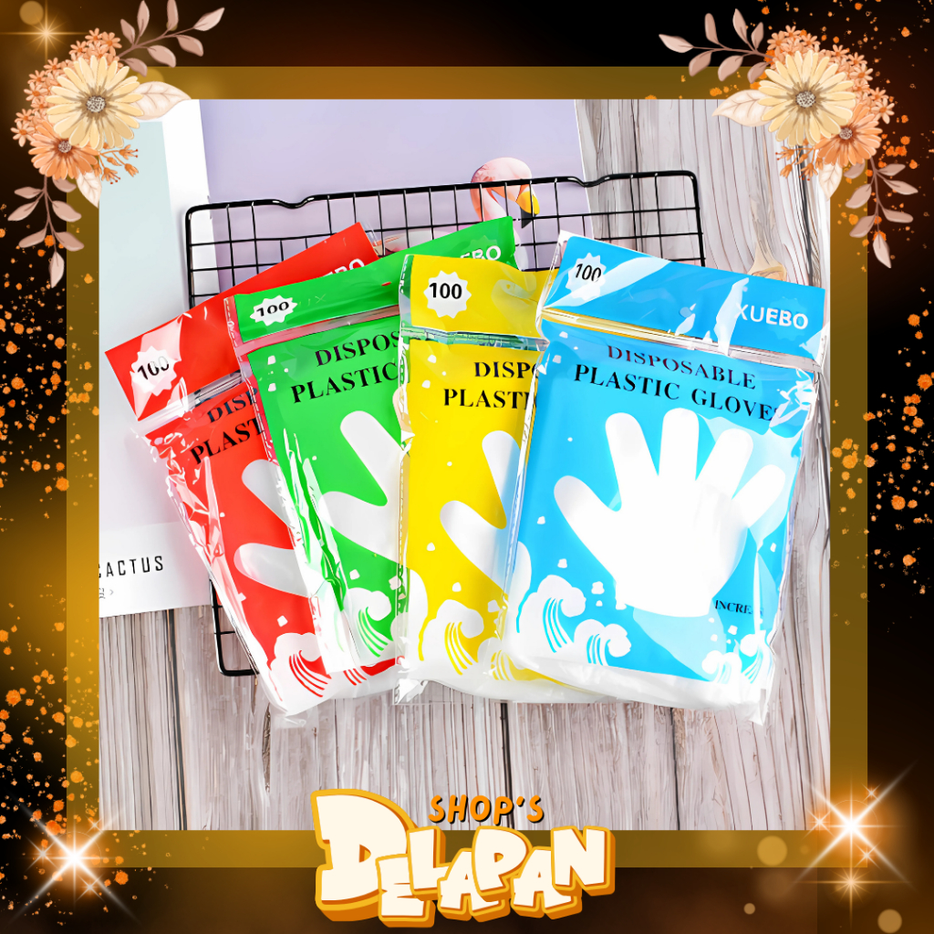 DELAPAN |  Sarung Tangan Plastik / Sarung Tangan Berbahan Plastik HDPE / Sarung Tangan / Sarung Tang