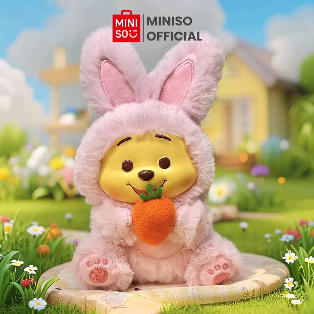 MINISO Disney Winnie-the-Pooh Collection Naughty Team Vinyl Plush Pendant Surprise Box Gantungan Tas