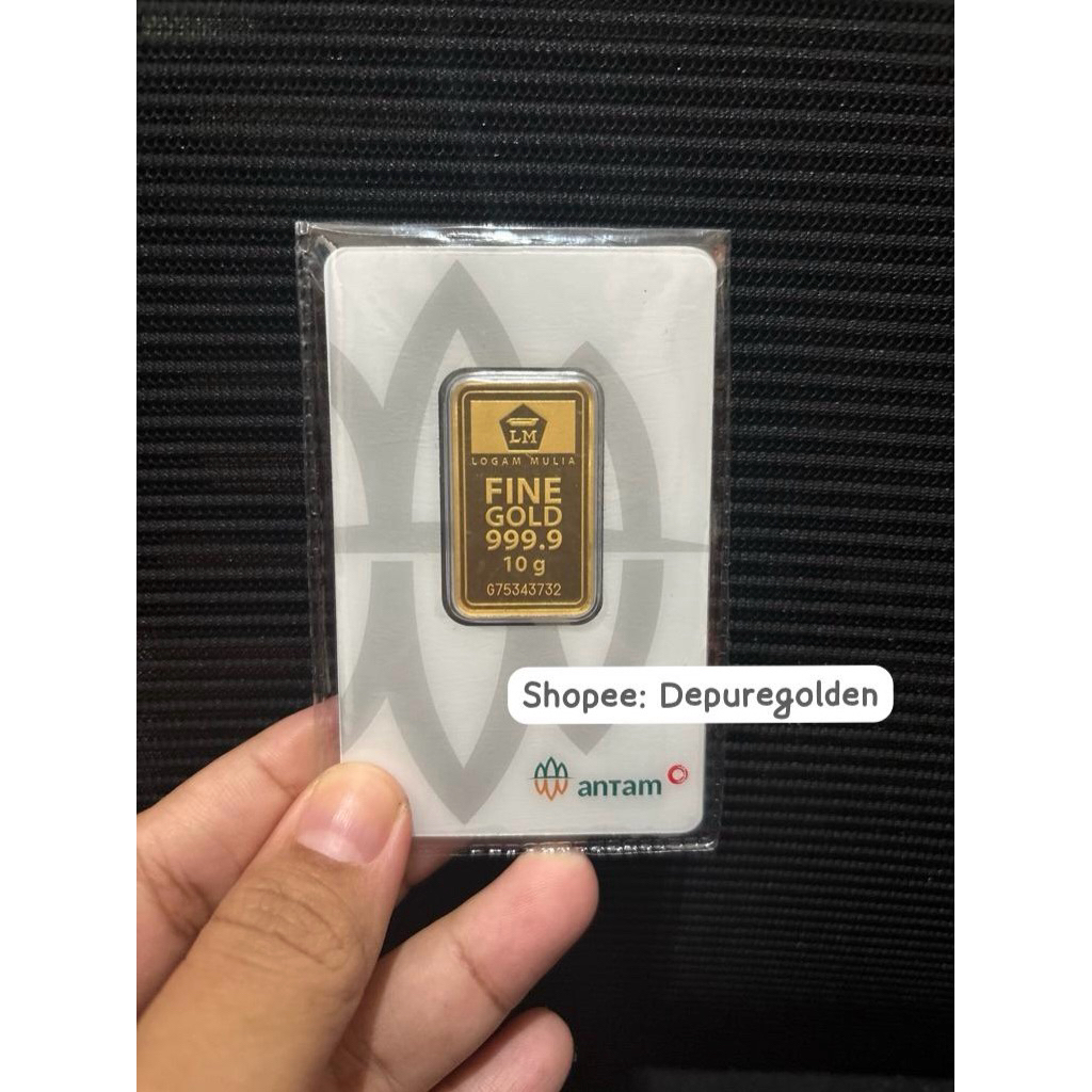 DE PURE GOLDEN Logam Mulia Antam 10 Gram / Emas Antam 10 gr