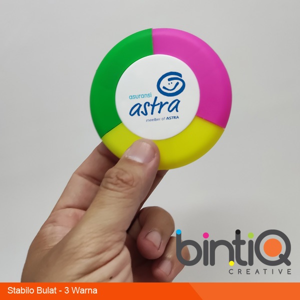 

Souvenir Highlighter / Stabilo Bulat 3 warna - POLOS