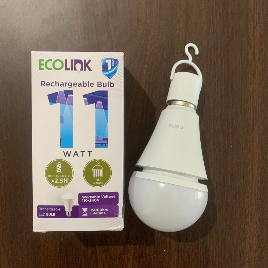 ECOLINK Lampu Bohlam Emergency LED Rechargeable LED BULB SMART LAMP PORTABLE EcoLINK E27 8W 11W 8WAT